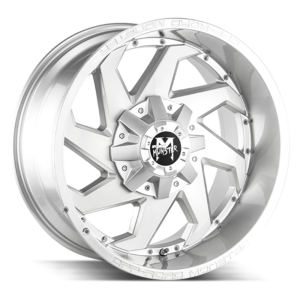 The M09 Wheel by Off Road Monster in Brushed Face Silver