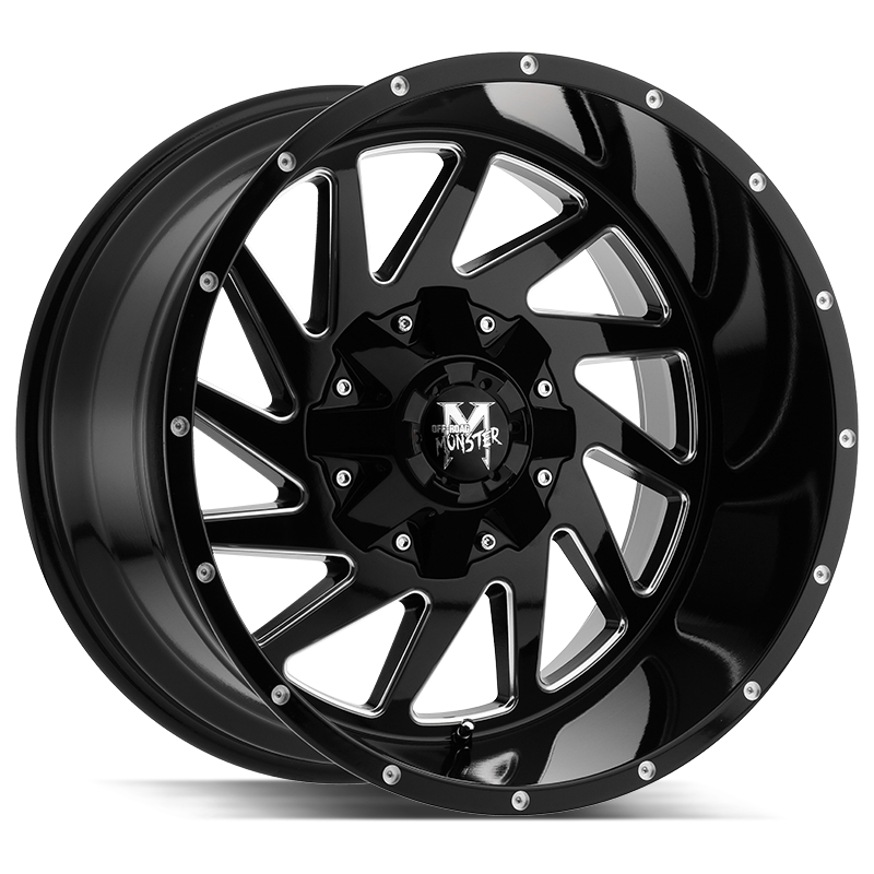 The M12 Wheel by Off Road Monster in Gloss Black Milled