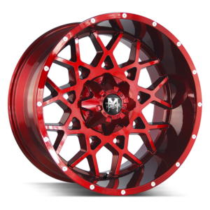 The M14 Wheel by Off Road Monster in Candy Red Milled