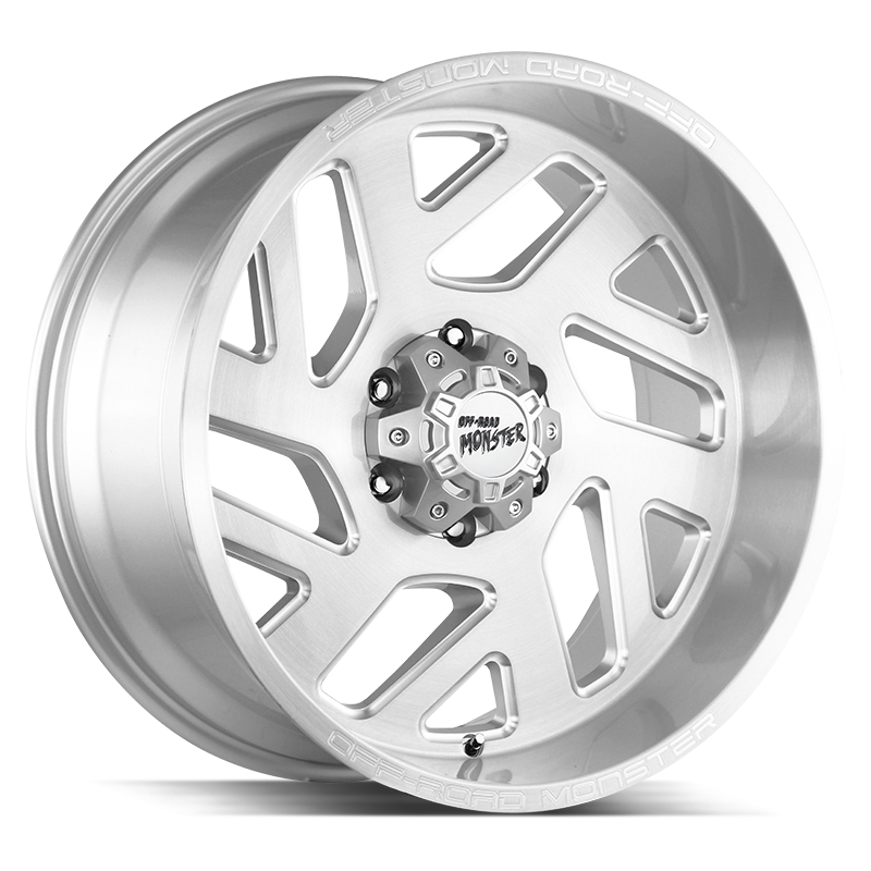 The M19 Wheel by Off Road Monster in Brushed Silver Milled