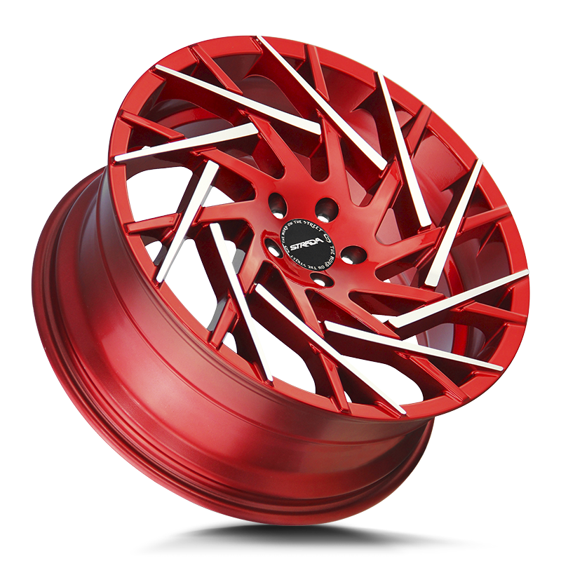 The Nido Wheel by Strada in Candy Red Machined Tips